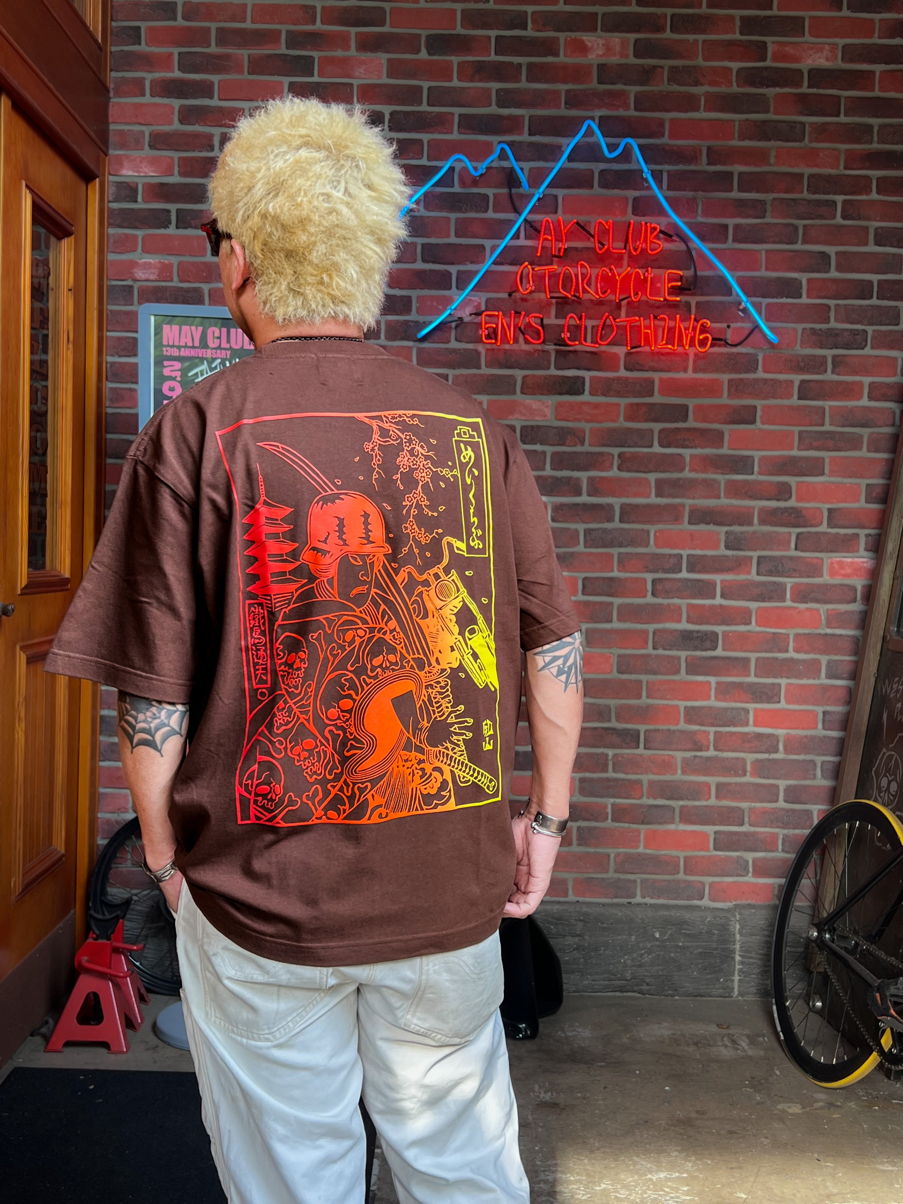 SAMURAI BIKER TEE - BROWN