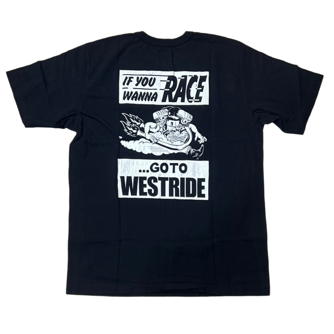 "WANNA RACE" TEE - BLACK