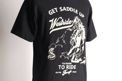 "GET SADDLE UP" TEE - BLACK