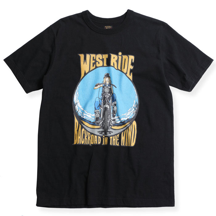 "BACK ROAD IN THE WIND" TEE - BLACK - May club