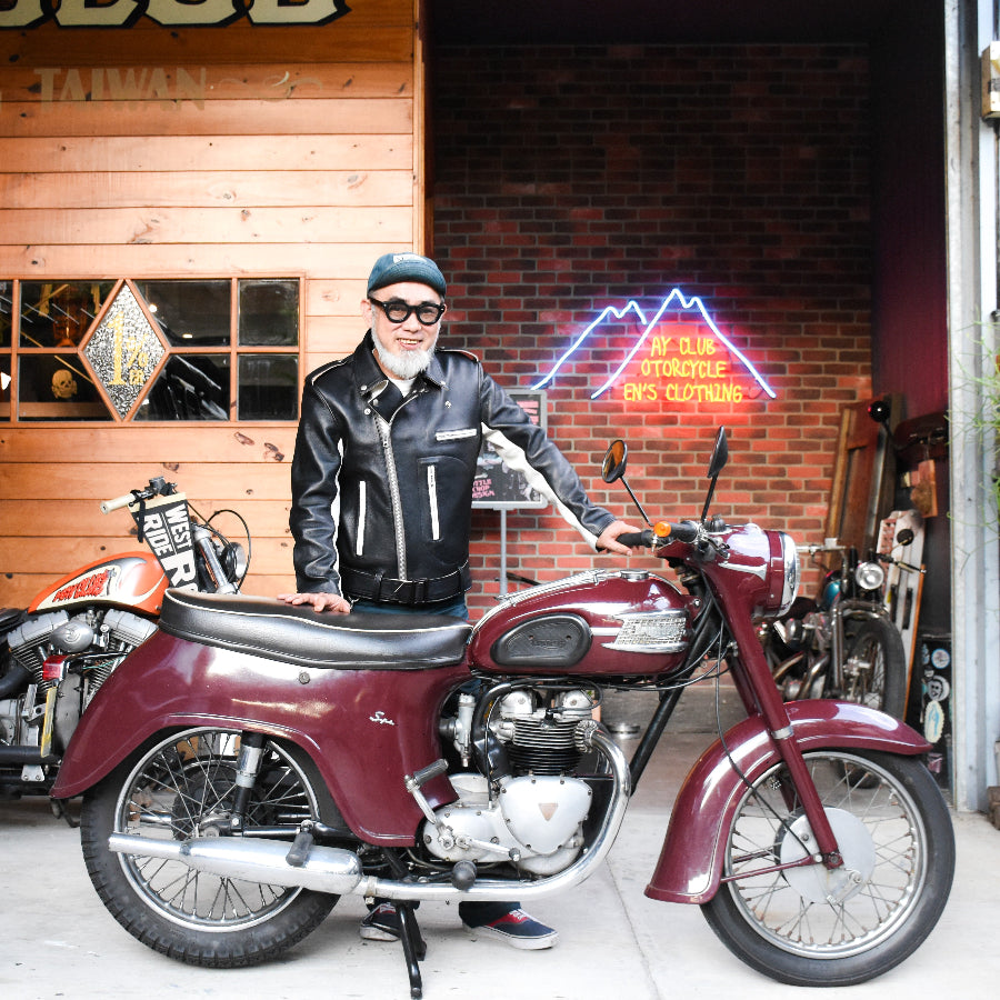 May club x Knuckle 13th limited 2-tone leather jacket