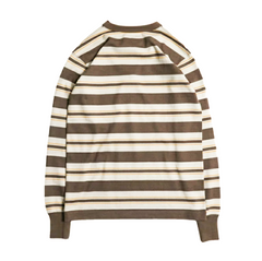 HEAVY BORDER RANDOM LONG TEE BROWN/GOLD/CREAM