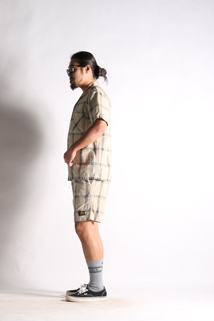 GUMP SS SHIRTS-BEIGE CHECK