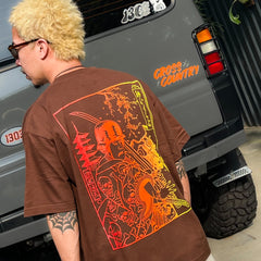 SAMURAI BIKER TEE - BROWN