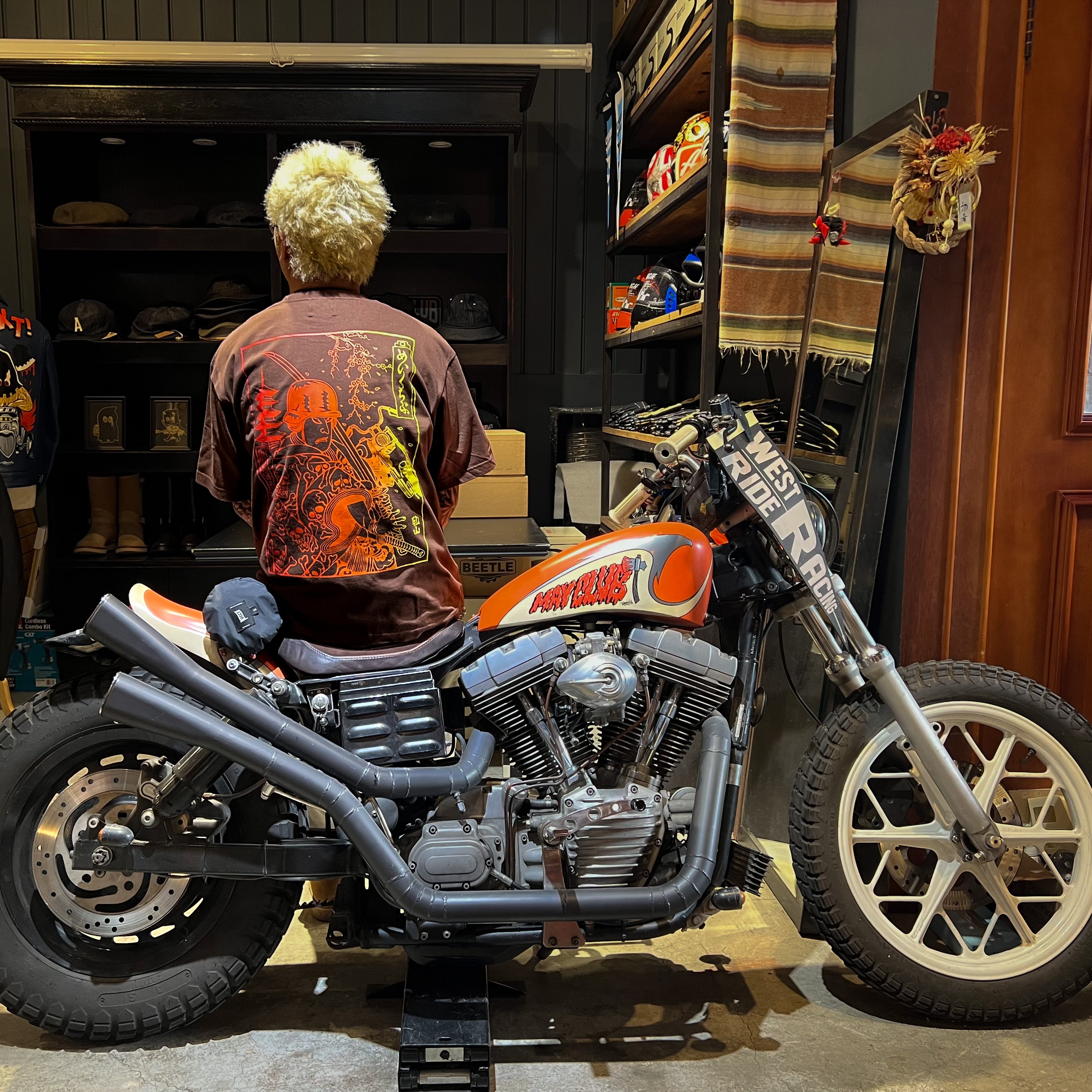 SAMURAI BIKER TEE - BROWN