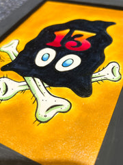 TATTOOED LEATHER ART-CROW SKULL