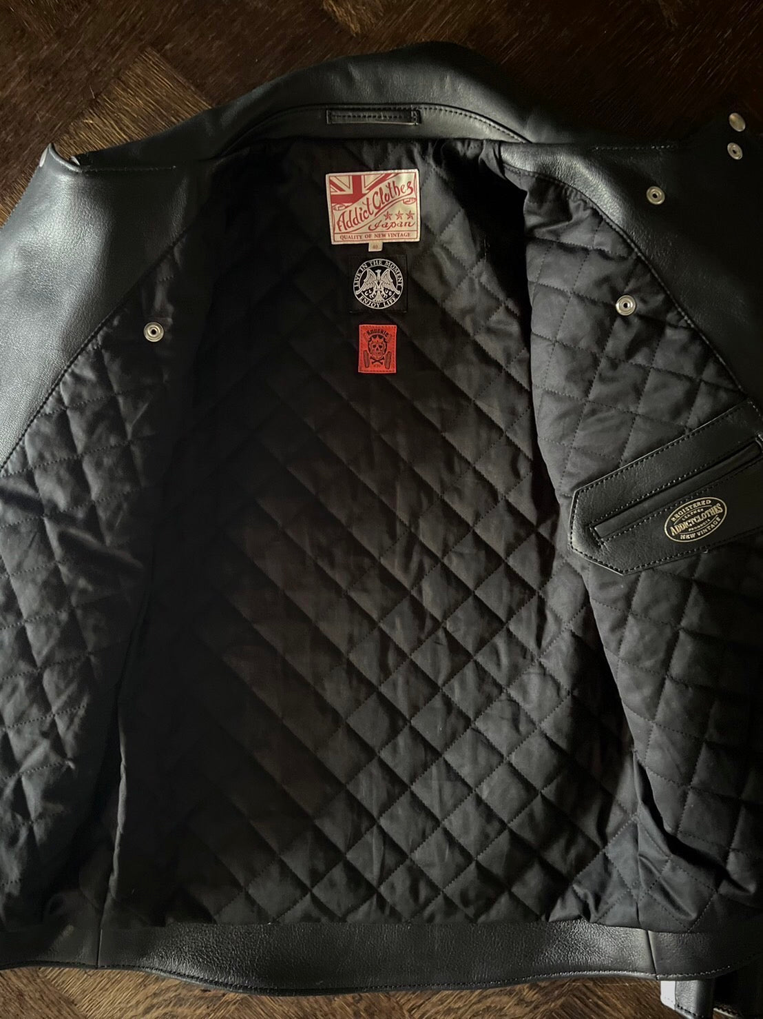 May club x Knuckle 13th limited 2-tone leather jacket