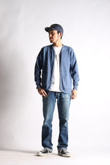 NGT MESH JACQUARD CARDIGAN - DENIM