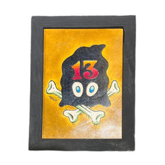 TATTOOED LEATHER ART-CROW SKULL