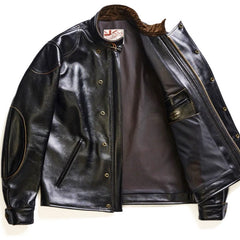 AD-09 HORSEHIDE (TEA CORE) ULSTER JACKET - BLACK