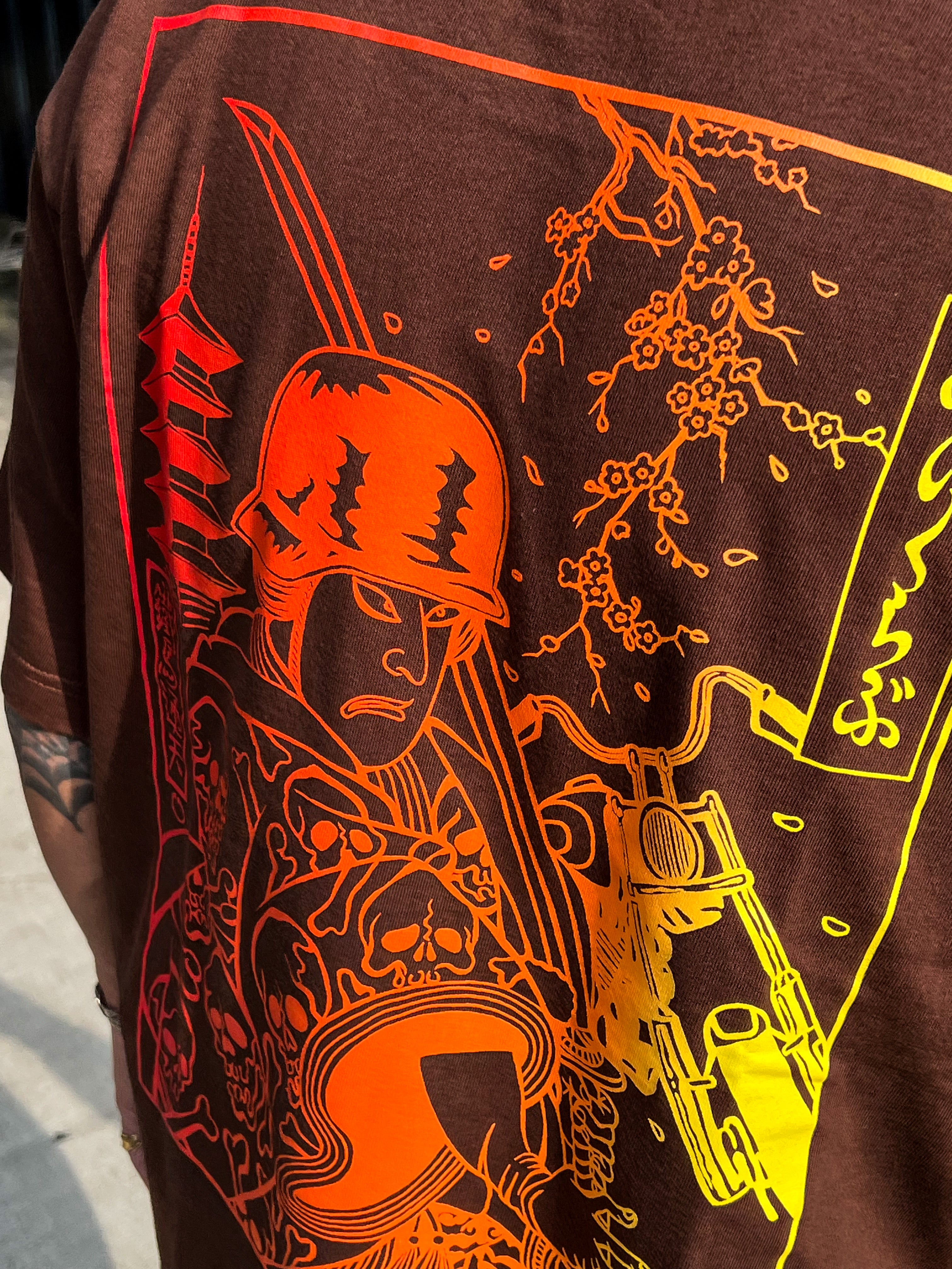 SAMURAI BIKER TEE - BROWN