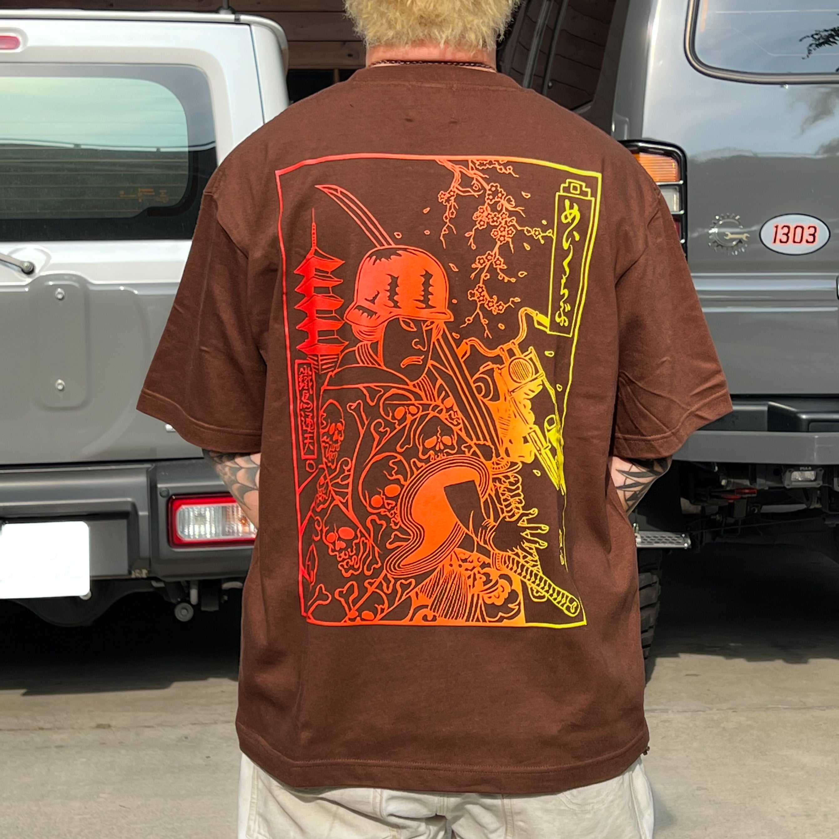 SAMURAI BIKER TEE - BROWN