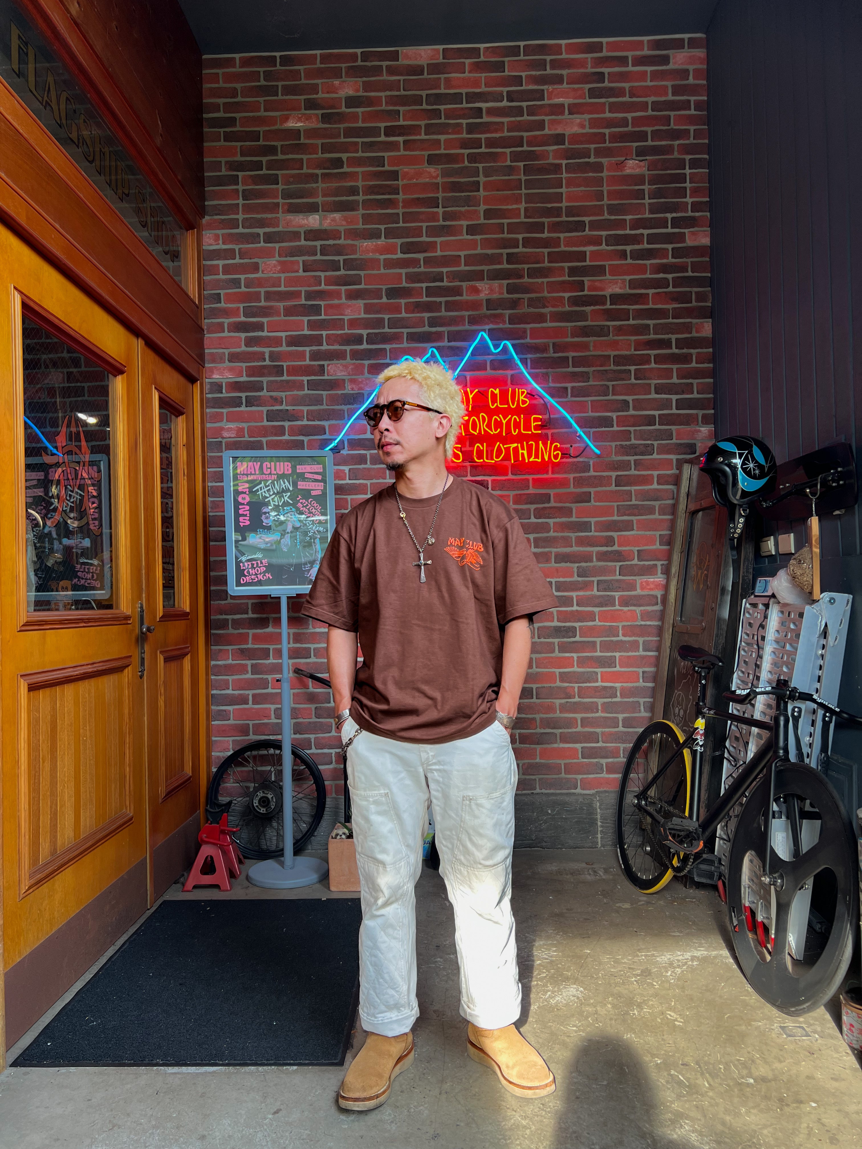 SAMURAI BIKER TEE - BROWN