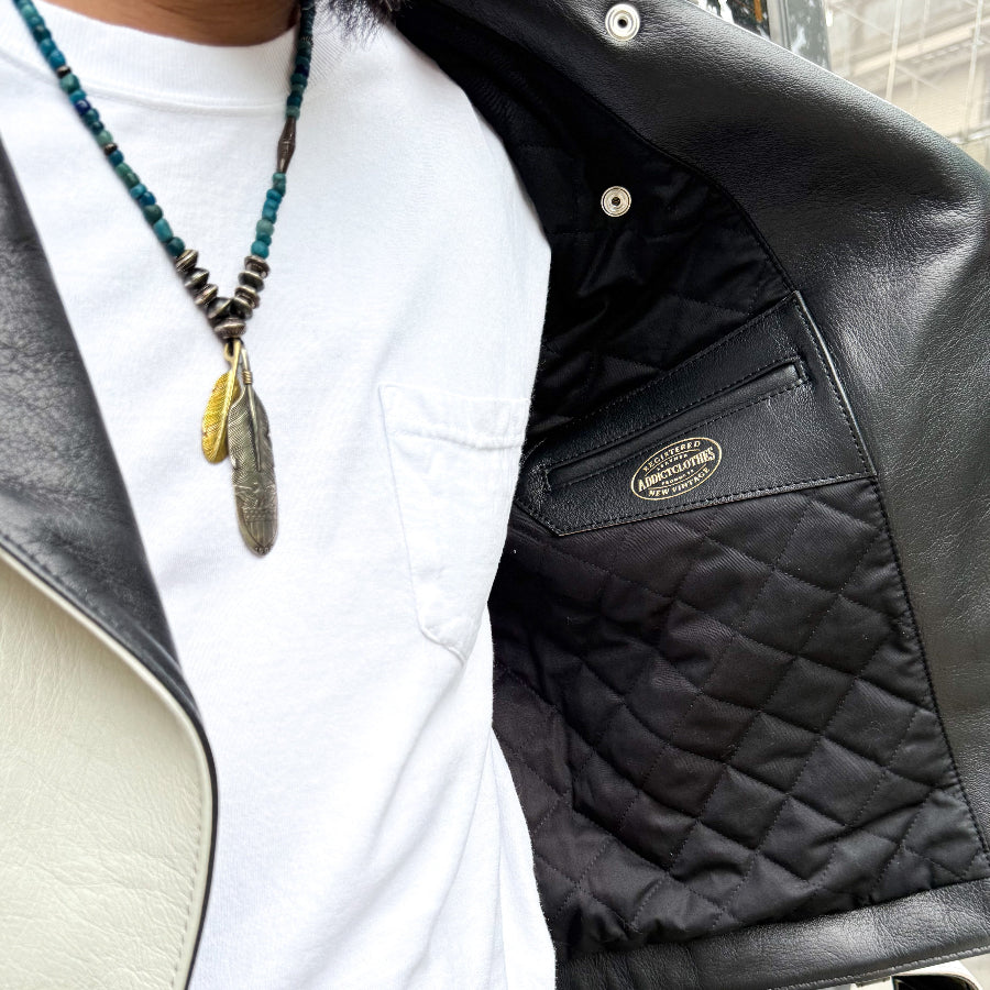 May club x Knuckle 13th limited 2-tone leather jacket