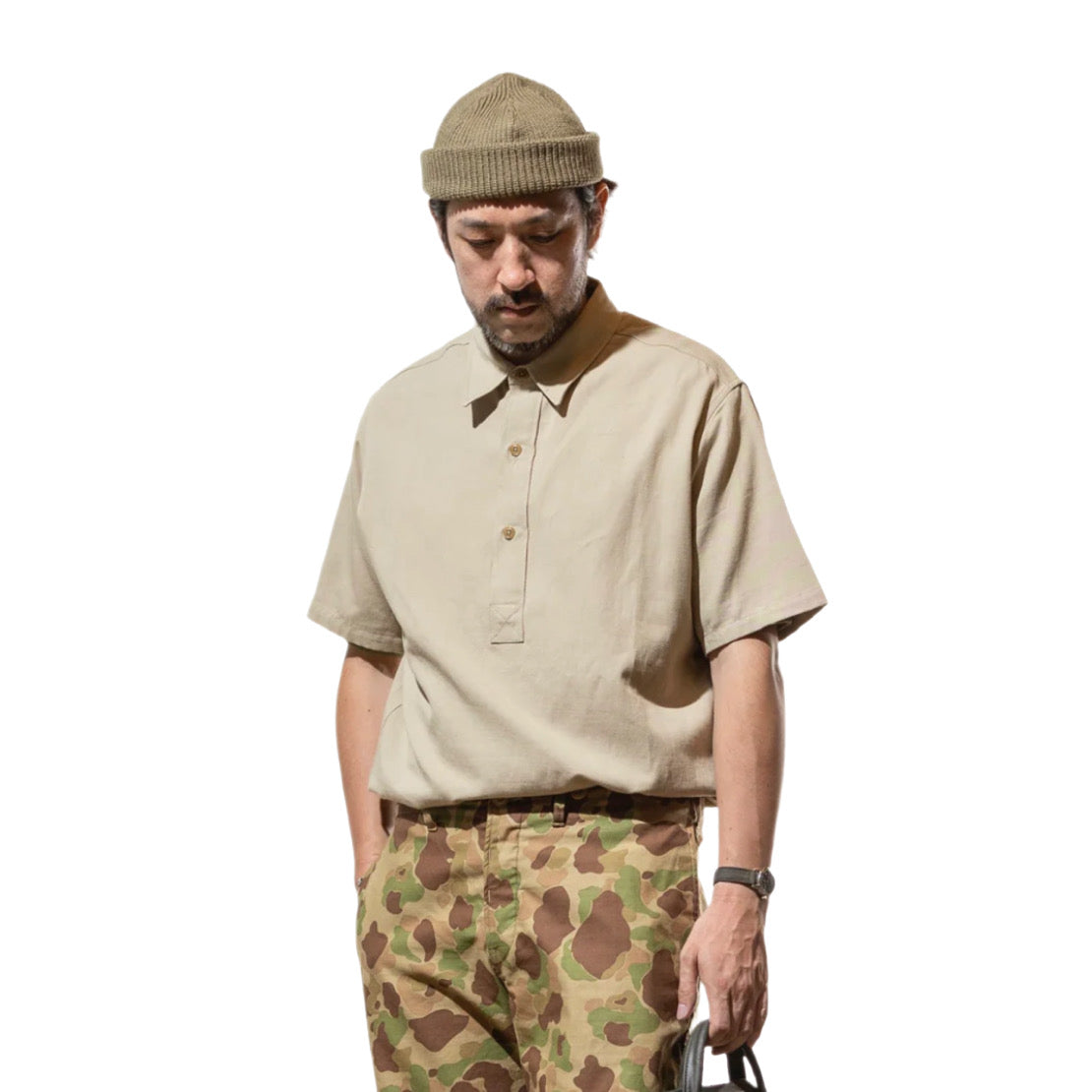 ACV-SH04SS-CHMP COTTON HEMP ARMY PULLOVER SHORT SLEEVE SHIRT