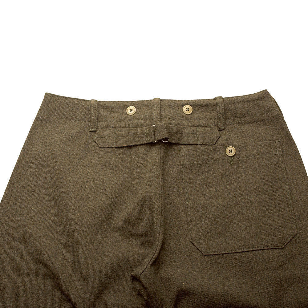 ACV-TR03CW COTTON WOOL BUCKLE BACK TROUSERS - OLIVE