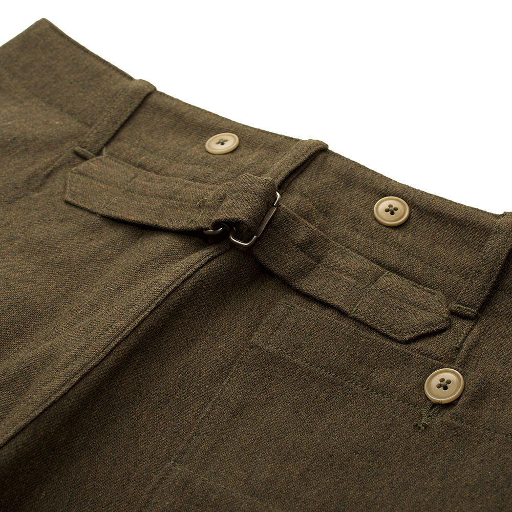 ACV-TR03CW COTTON WOOL BUCKLE BACK TROUSERS - OLIVE