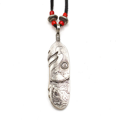 SPECIAL PEACE FEATHER BACK EAGLE AND SKULL - RIGHT - May club