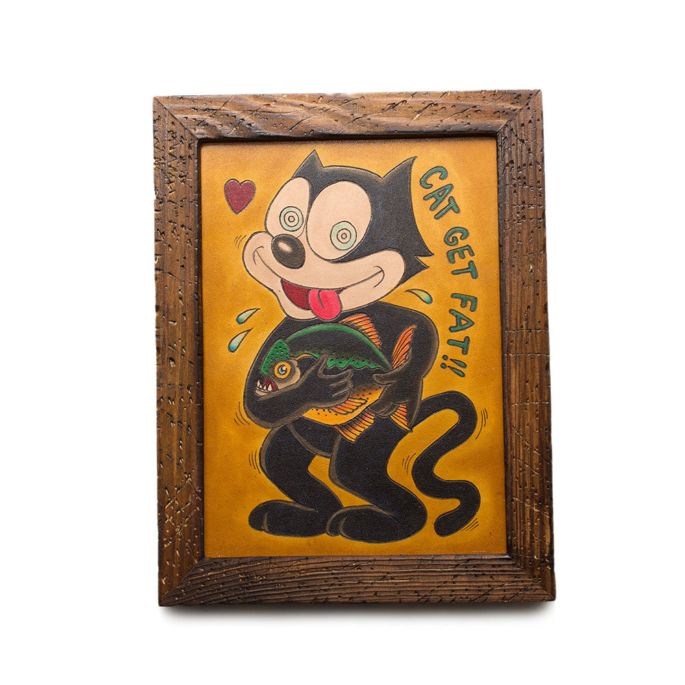 TATTOOED LEATHER ART - FELIX CAT