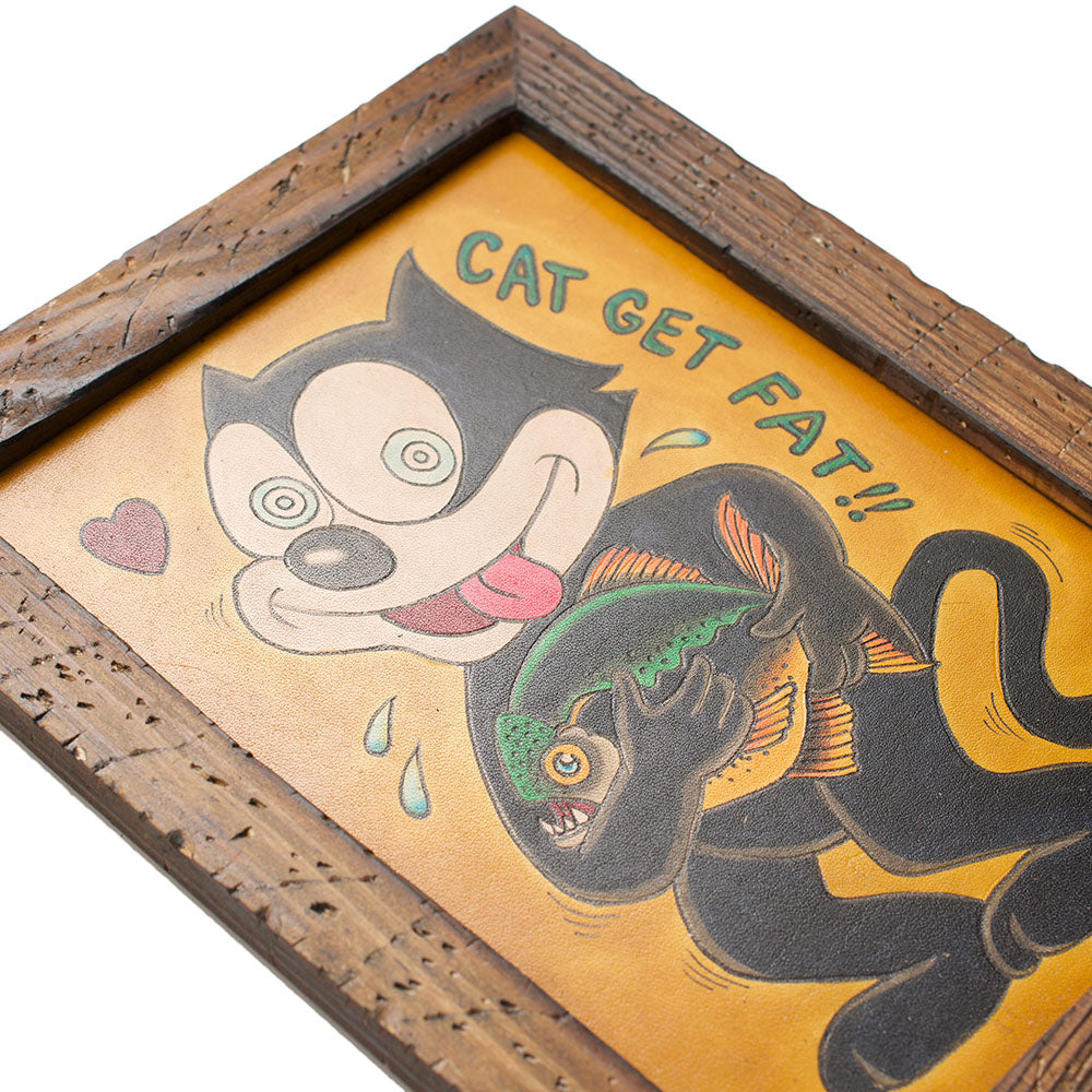 TATTOOED LEATHER ART - FELIX CAT