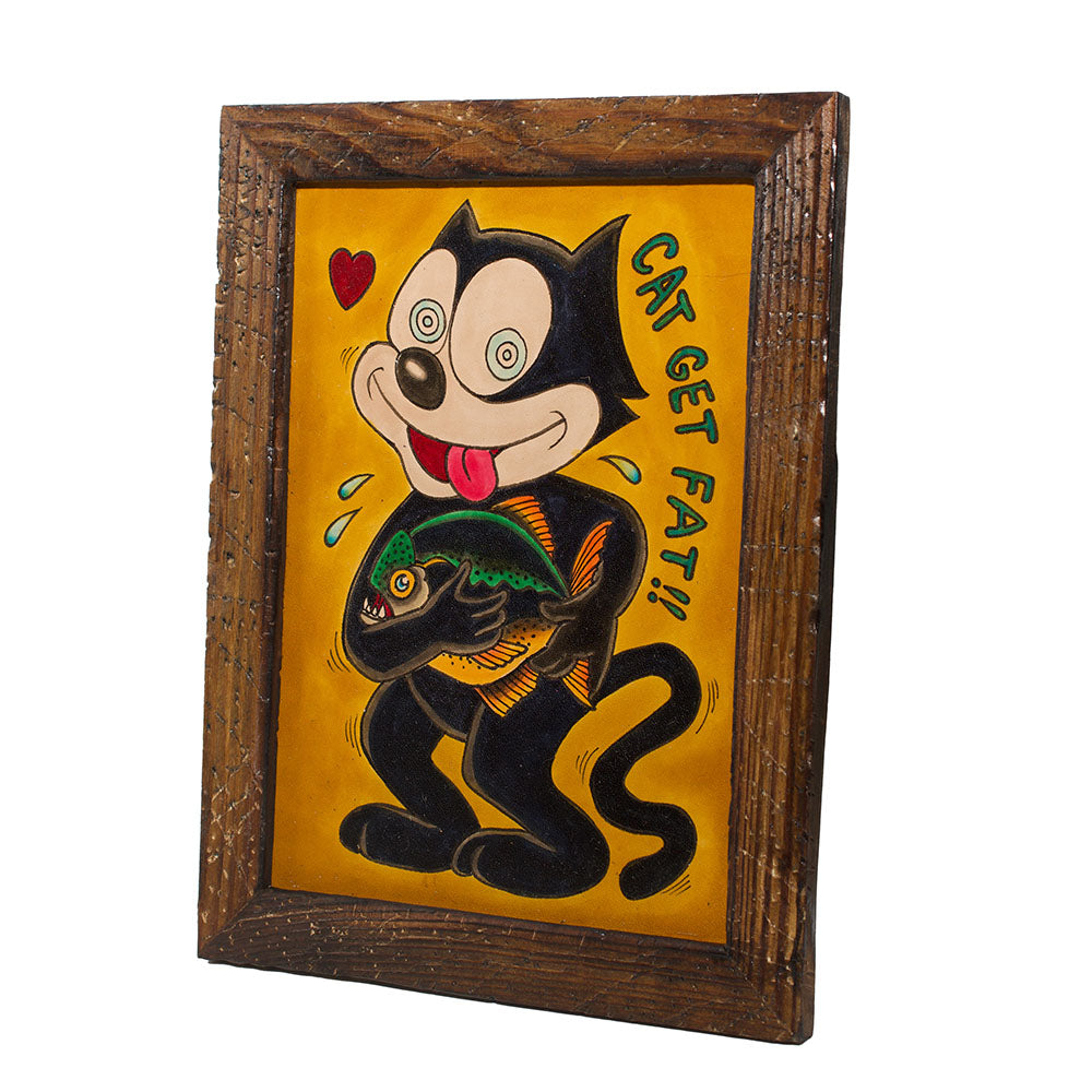 TATTOOED LEATHER ART - FELIX CAT