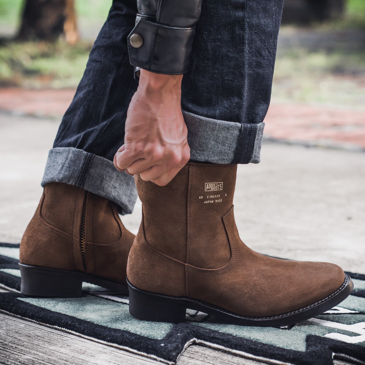 AB-05SS-CL STEERSUEDE ZIP WESTERN BOOTS - Main Image