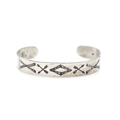 Coin Stamp Silver Bangle - Crossarrow