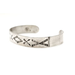 Coin Stamp Silver Bangle - Crossarrow