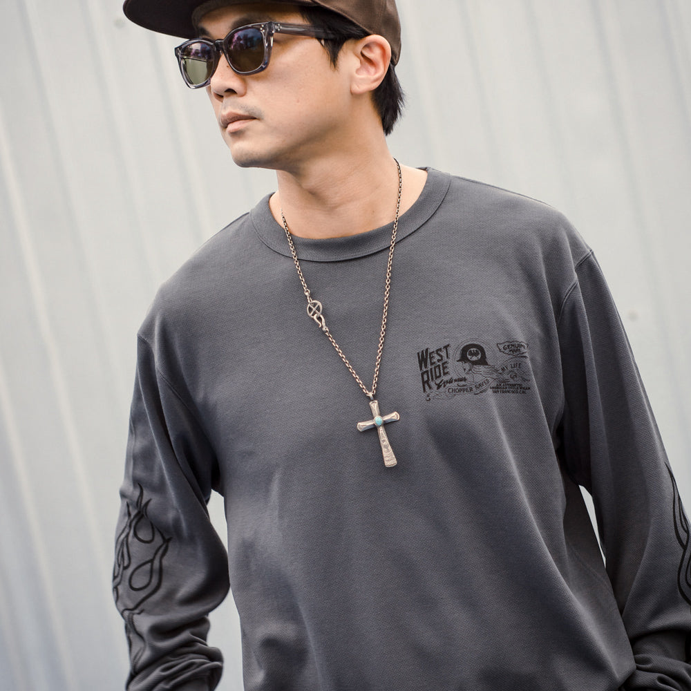 POWER DRY LONG TEE - POWER & SPEED GREY