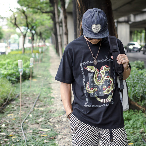 "RATTLE SNAKE" TEE - BLACK