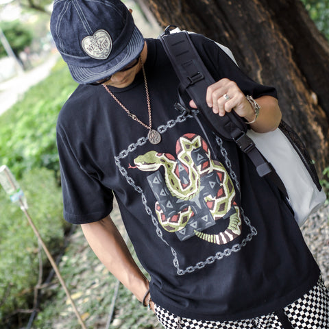 "RATTLE SNAKE" TEE - BLACK