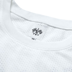 CHECKER INK MESH L/S SHIRTS - WHITE