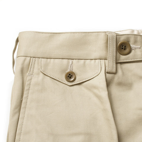 ACV-TR02TW SINGLE PLEATED COTTON TWILL TROUSERS - BEIGE