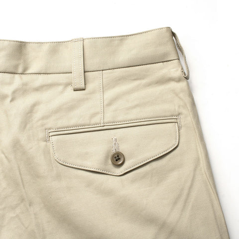 ACV-TR02TW SINGLE PLEATED COTTON TWILL TROUSERS - BEIGE