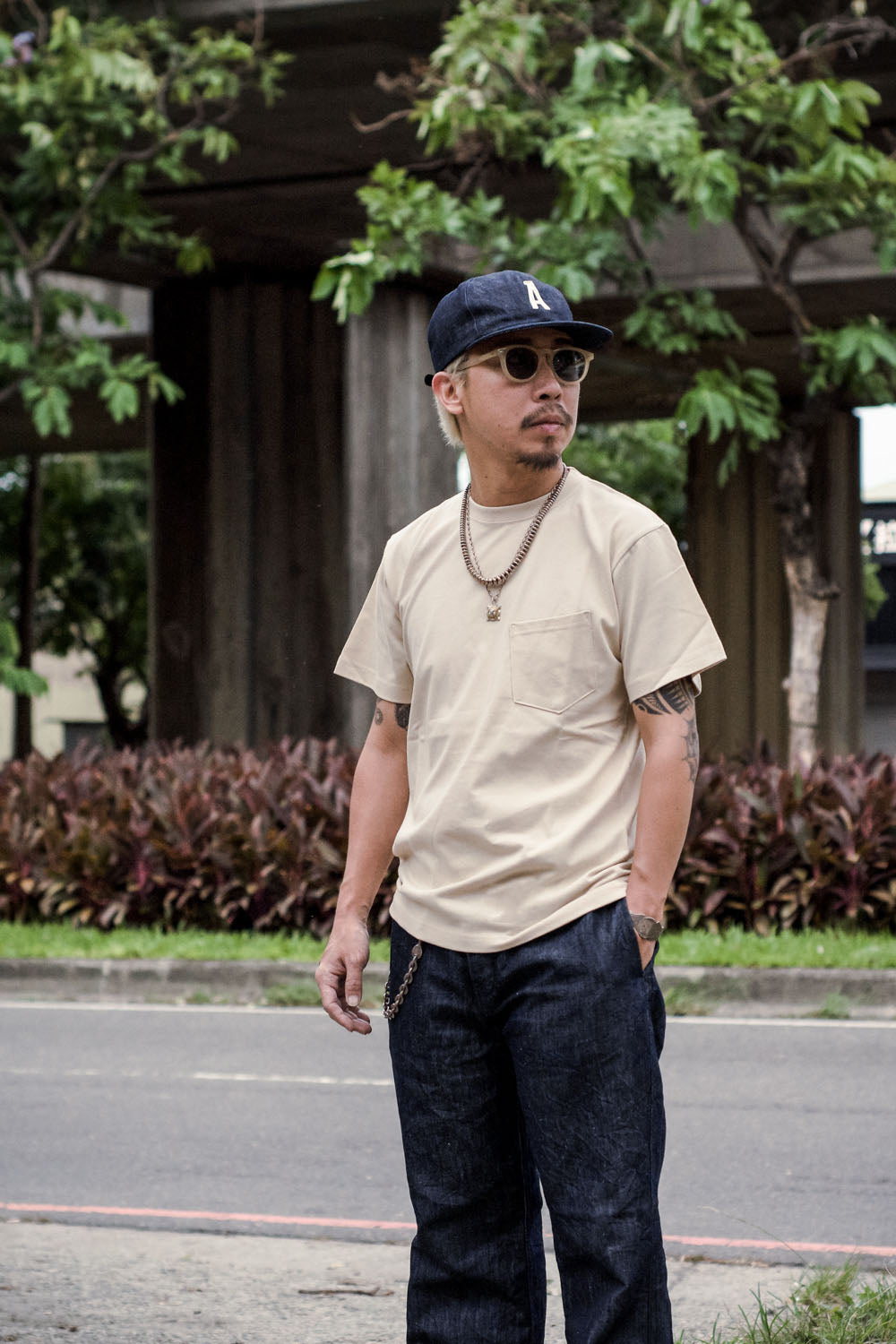 ACV-CSP00 ACVM POCKET TEE - BEIGE