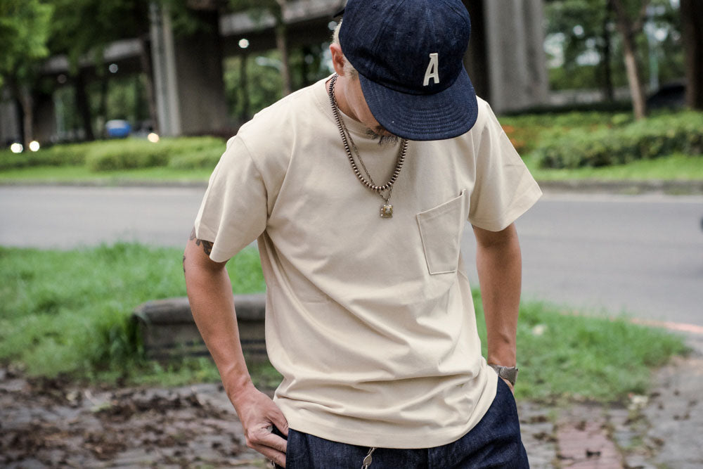 ACV-CSP00 ACVM POCKET TEE - BEIGE