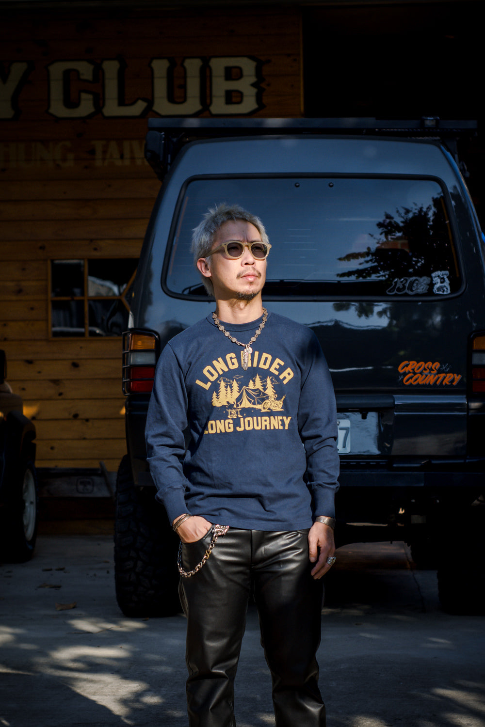 "LONG RIDERS" LONG SLEEVES TEE - NAVY