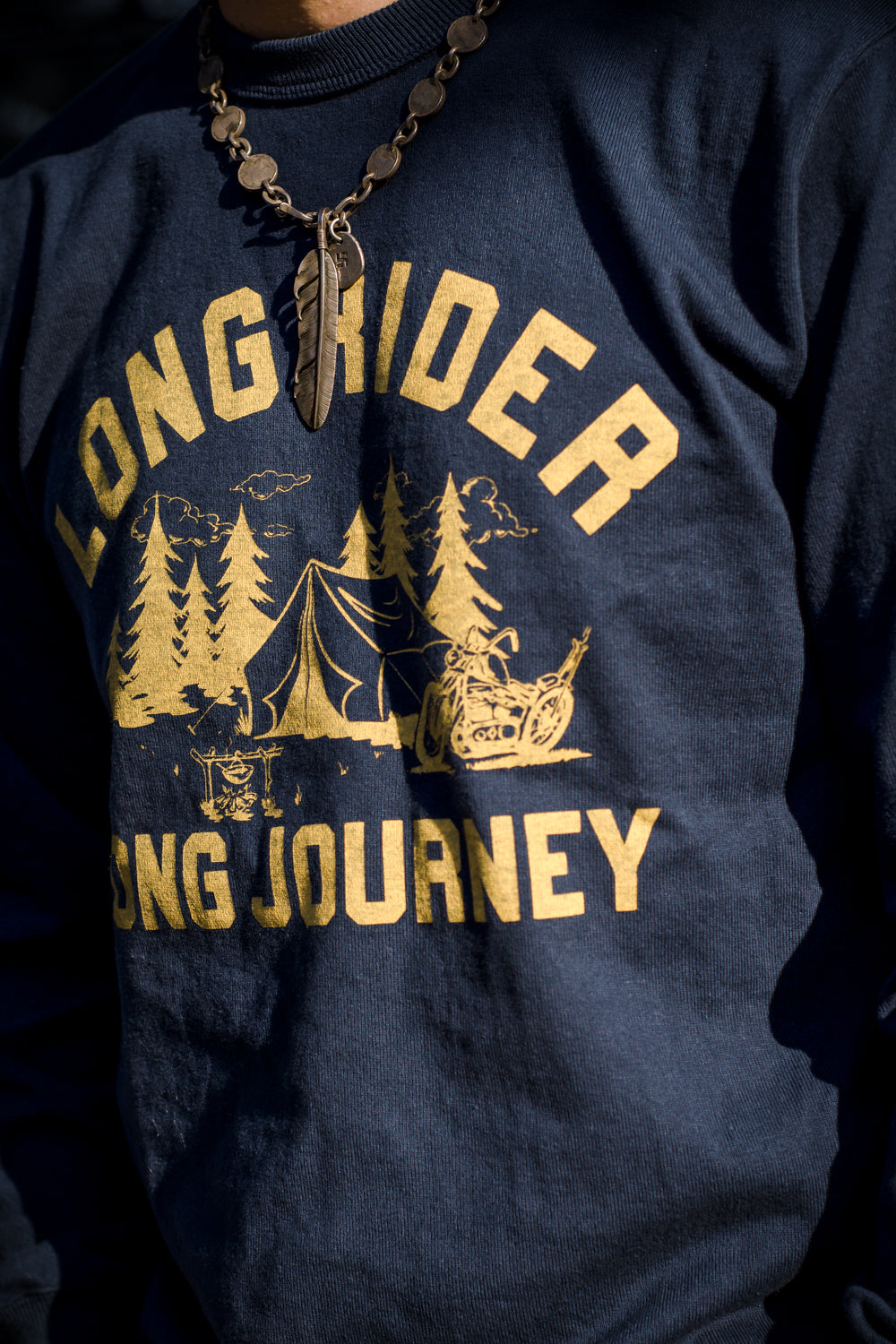 "LONG RIDERS" LONG SLEEVES TEE - NAVY