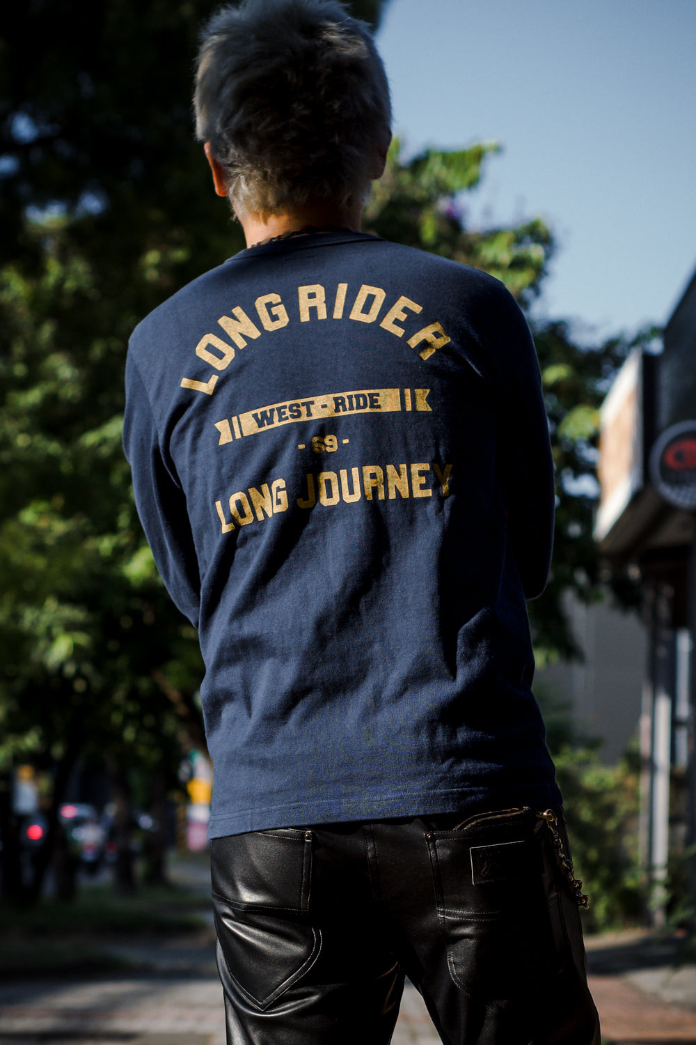 "LONG RIDERS" LONG SLEEVES TEE - NAVY