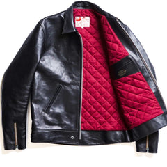 AD-01 Horsehide (TEA CORE) Center Zip Jacket - Black