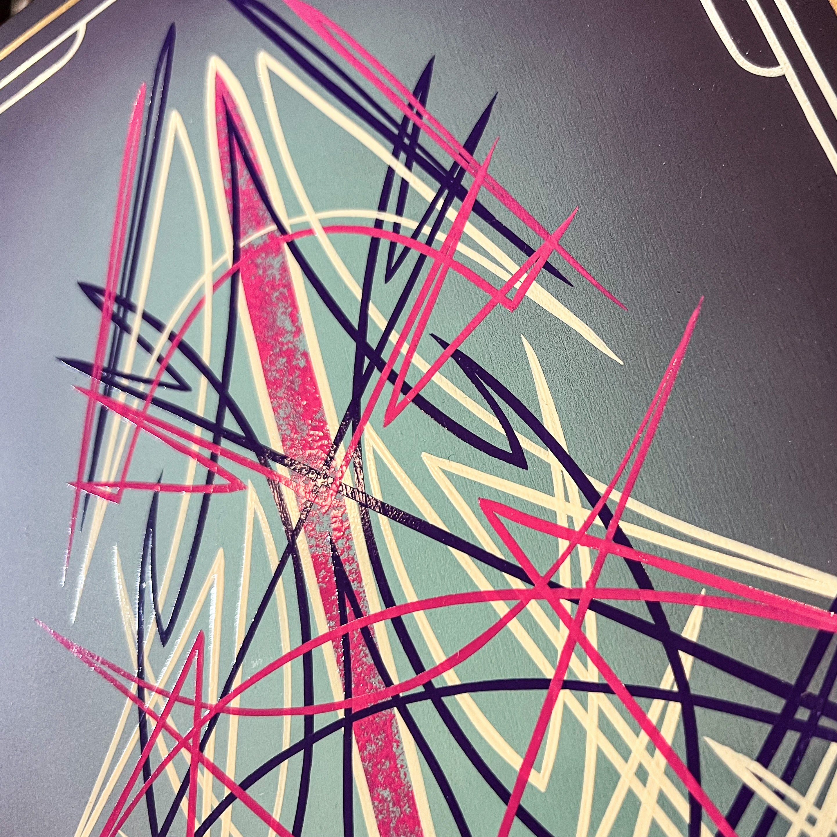 Psycho-Grafix Pinstripe Art Pieces : Pink x white x Purple