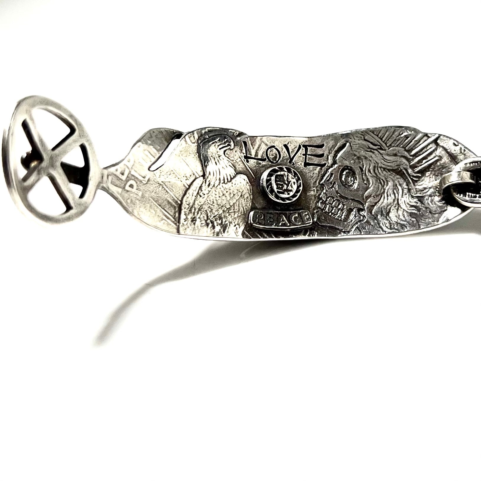Two Face Chain Feather Wheel Brace Bisbee set (Back Skull)