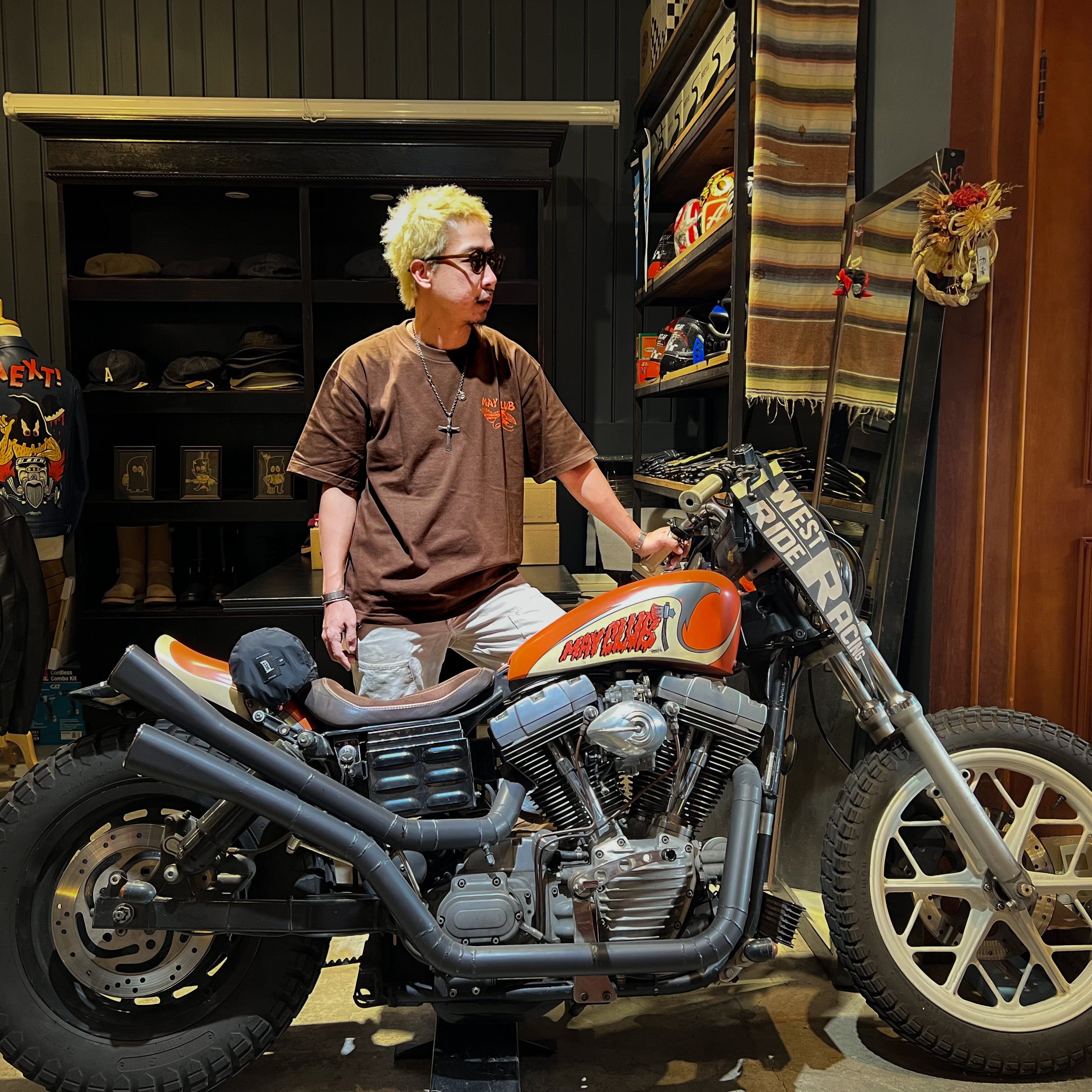 SAMURAI BIKER TEE - BROWN