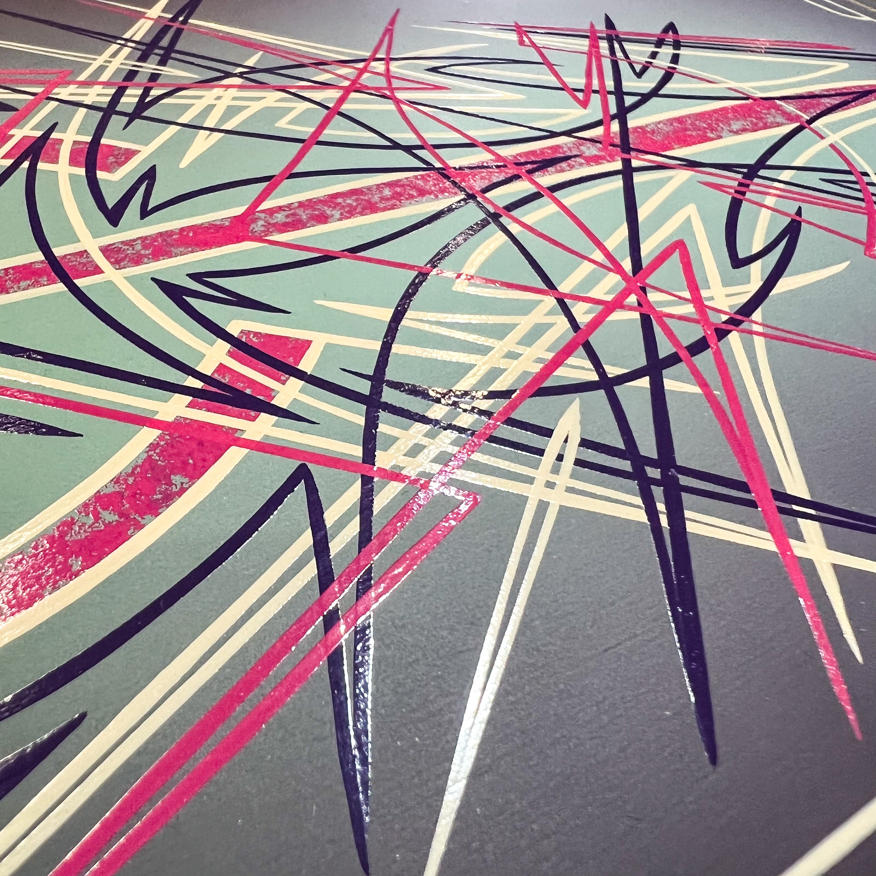 Psycho-Grafix Pinstripe Art Pieces : Pink x white x Purple