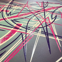Psycho-Grafix Pinstripe Art Pieces : Pink x white x Purple