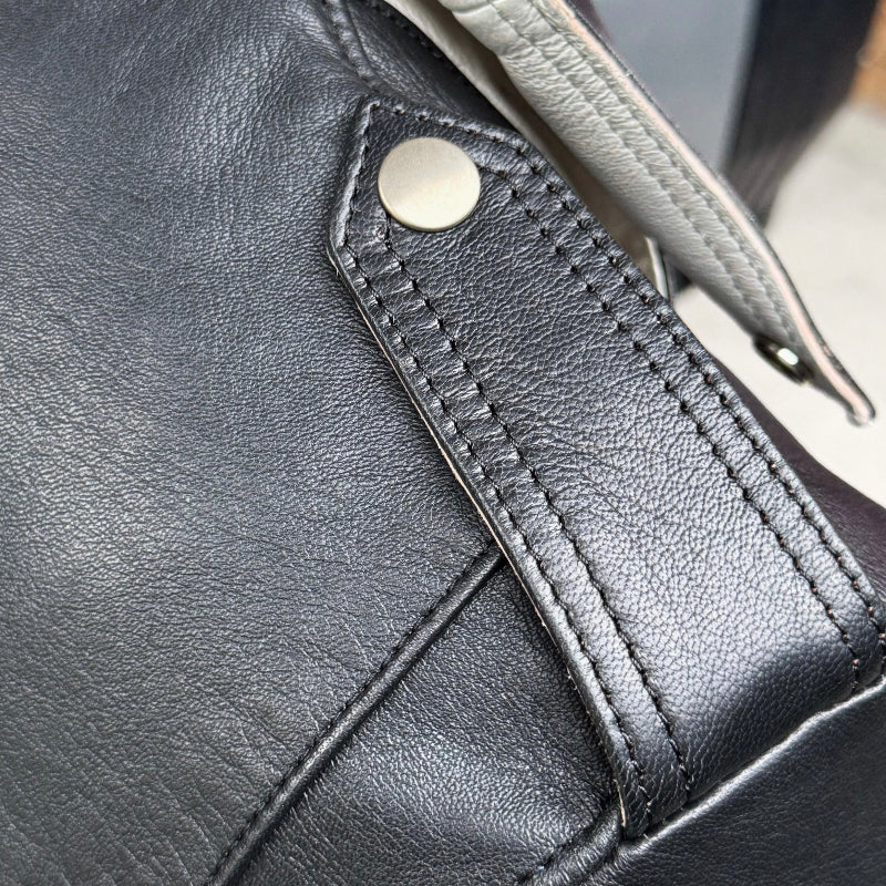 May club x Knuckle 13th limited 2-tone leather jacket