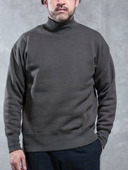 ACV-SW03 FLEECE LINED MOC-NECK SWEATSHIRTS - CHARCOAL GREY - May club