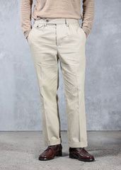 ACV-TR02TW SINGLE PLEATED COTTON TWILL TROUSERS - BEIGE