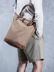 ACV-BG05ASG ARMY SERGE 2 WAY TOTE SHOULDER BAG - SAND - May club