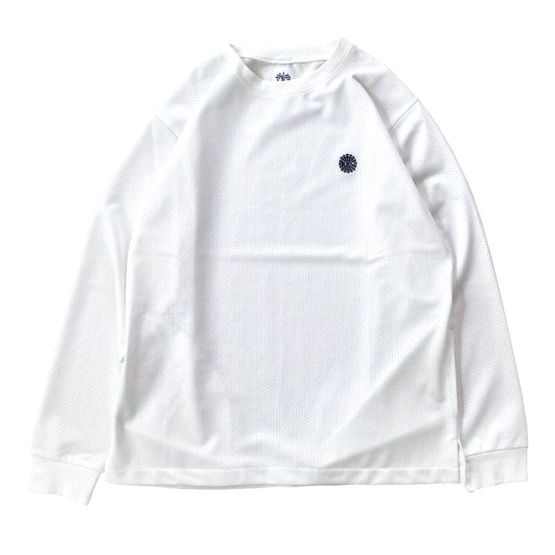 CHECKER INK MESH L/S SHIRTS - WHITE